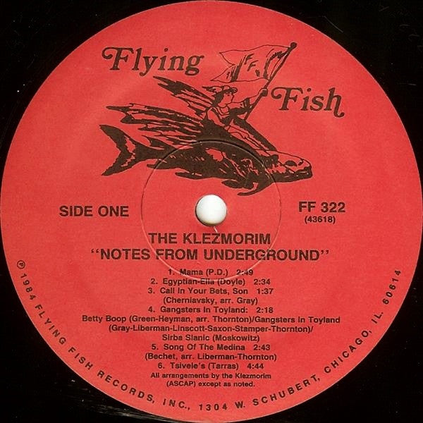 The Klezmorim – Notes From Underground - 1984-Jazz, Folk, World, & Country Style: Klezmer (Mint Vinyl)