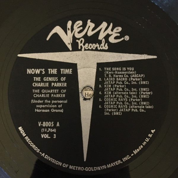 The Quartet Of Charlie Parker Now's The Time 1960-Jazz Style: Bop (Vinyl)