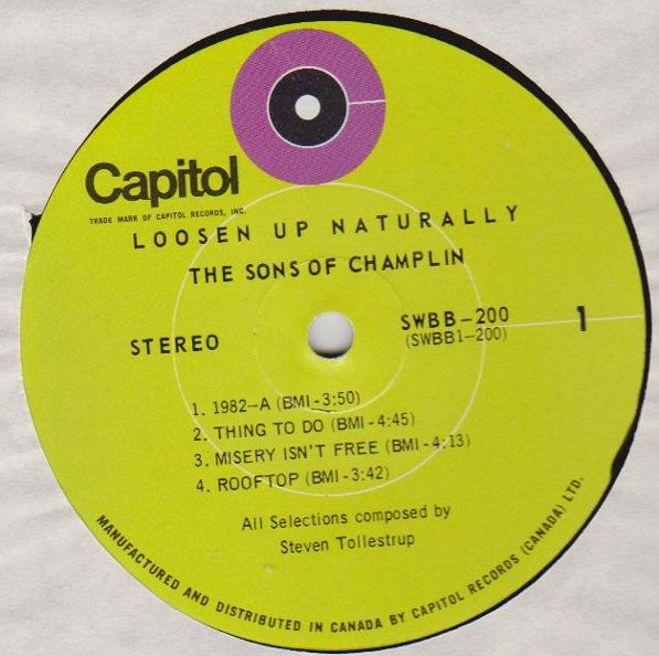 The Sons Of Champlin – Loosen Up Naturally - 1969-Jazz, Rock, Funk / Soul, Blues Style: Psychedelic Rock (vinyl)