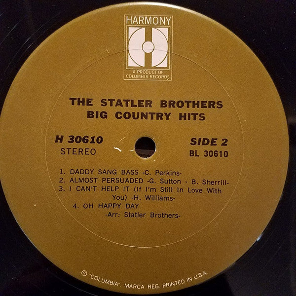 The Statler Brothers Big Country Hits 1971 Country Folk