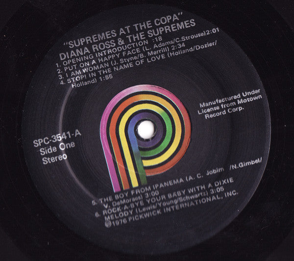 The Supremes – Live At The Copa 1976 Funk / Soul Style: Soul (vinyl)