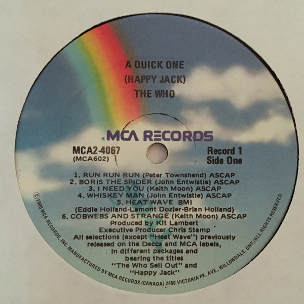 The Who – A Quick One (Happy Jack) / The Who Sell Out 2 lps- 1980 Rock Style: Classic Rock (Vinyl)