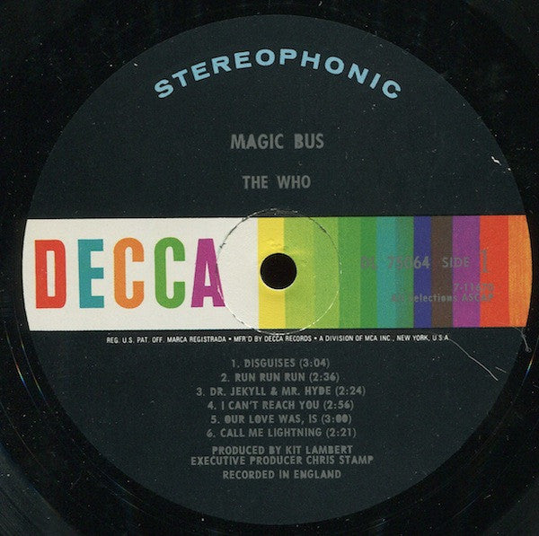 The Who – Magic Bus - 1968 Rock Style: Mod ( vinyl ) marks on vinyl