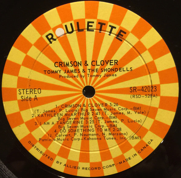 Tommy James & The Shondells – Crimson & Clover 1969-Rock, Pop Style: Pop Rock, Psychedelic Rock (Vinyl)