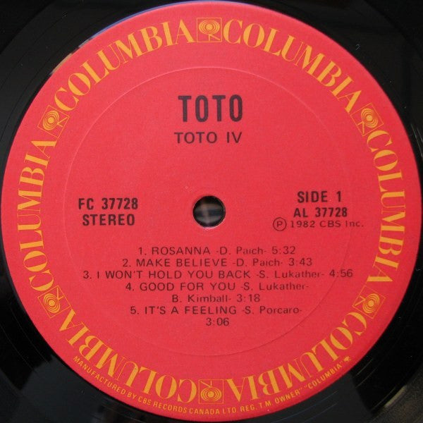 TOTO – Toto IV ,1982, Rock, Pop Rock (vinyl)
