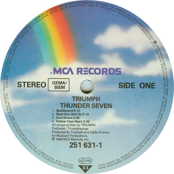 Triumph – Thunder Seven (1984, Europe Vinyl LP) — MCA 251 631-1