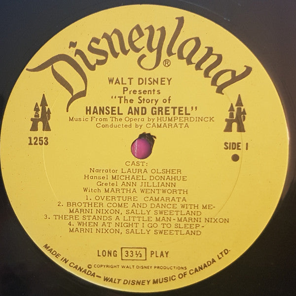 Walt Disney Presents The Story Of Hansel And Gretel - 1964-Non-Music, Children's, Stage & Screen Style: Story, Musical (Vinyl)