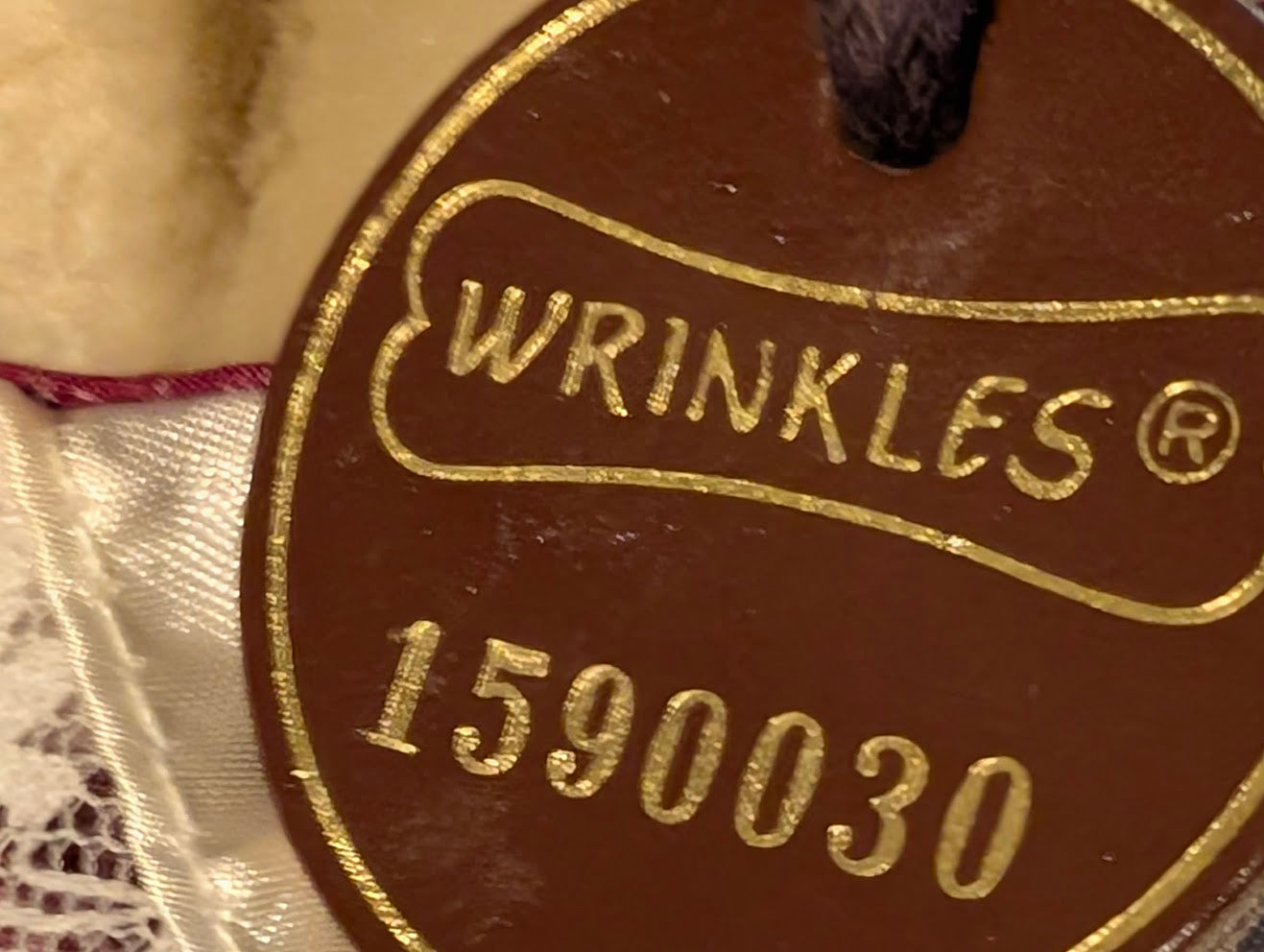 VTG Ganz Bros Wrinkles Dog Hand Puppet Plush 16" Brown Blue Dress Stuffed Puppy