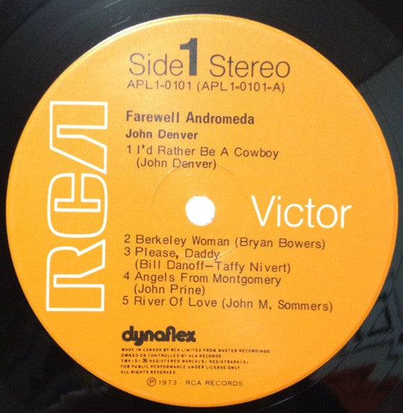 John Denver – Farewell Andromeda 1973-Folk, World, & Country (Vinyl) Mint Copy