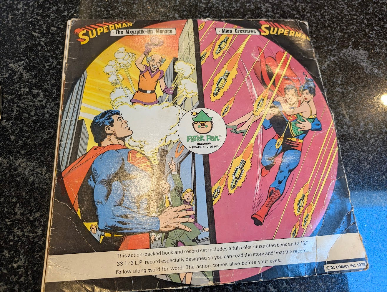 Superman Book and Record Set (1975) Peter Pan/Power Records 520R Superman Book and Record Set (1975) Peter Pan/Power Records #520R