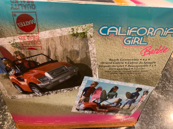 2004 BARBIE CALIFORNIA GIRL BEACH CONVERTIBLE CAR #G8673 SEALED - SLIGHT  SHELF WEAR