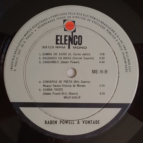 Baden Powell – À Vontade -1963 - Jazz, Latin Style: Bossanova, Samba (Rare Brazilian Import Vinyl)