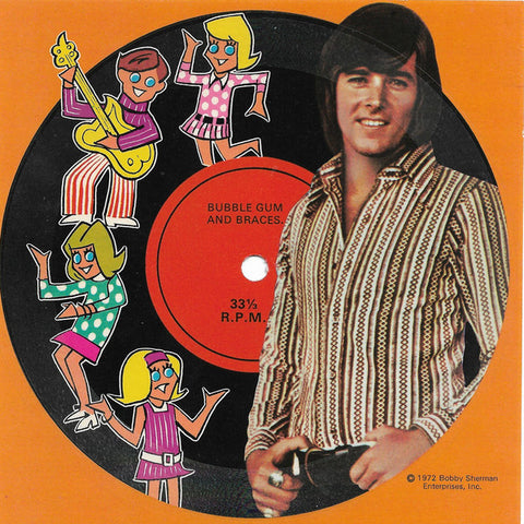 Bobby Sherman – Bubble Gum And Braces - 1972- Flexi-disc, 5½", 33 ⅓ RPM, Card Backed, Single Sided, Shape (Post Cereal Promo)