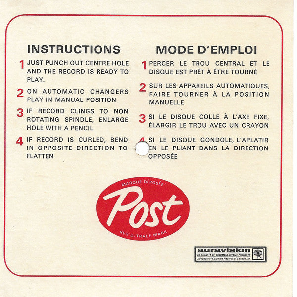 Bobby Sherman – Bubble Gum And Braces - 1972- Flexi-disc, 5½", 33 ⅓ RPM, Card Backed, Single Sided, Shape (Post Cereal Promo)