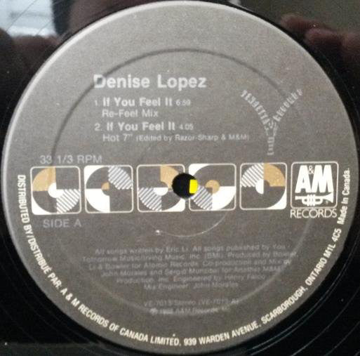 Denise Lopez – If You Feel It -1988 Freestyle (vinyl)