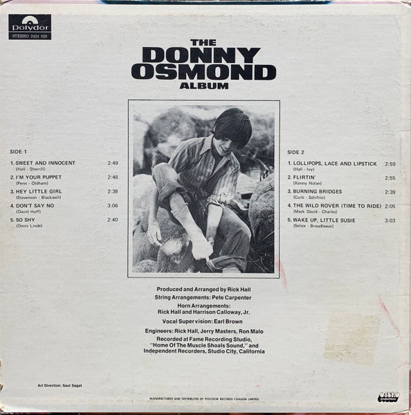 Donny Osmond – The Donny Osmond Album- 1971- Pop Rock (Clearance Vinyl)