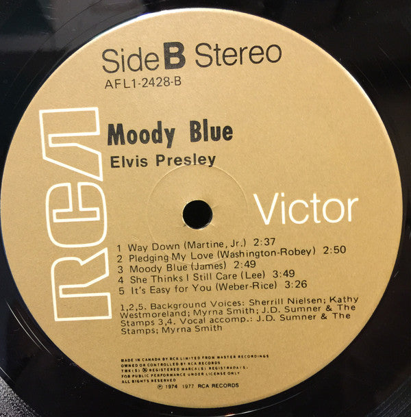 Elvis Presley – Moody Blue - 1977 - Classic Rock (vinyl lp) re issue tan label