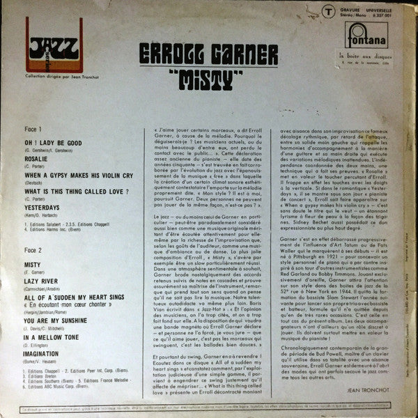 Erroll Garner – Misty - 1963-Jazz (Rare Vinyl)