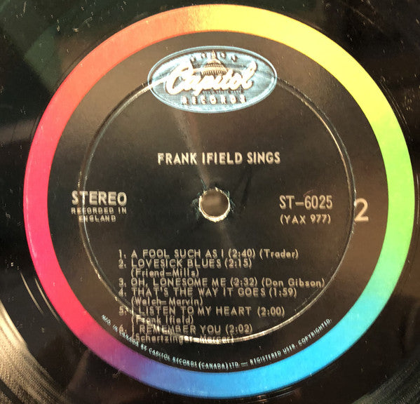 Frank Ifield – Frank Ifield Sings - 1963- The "6000" Series - Pop (Vinyl)