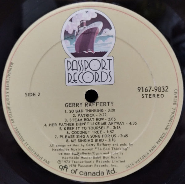 Gerry Rafferty Gerry Rafferty - 1978 - Pop Rock (Vinyl)