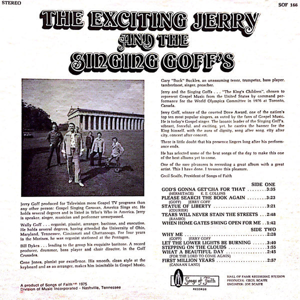 Jerry & The Singing Goffs – The Exciting Jerry & The Singing Goffs - 1975-Rock, Pop Style:Gospel (Rare Sealed Vinyl)