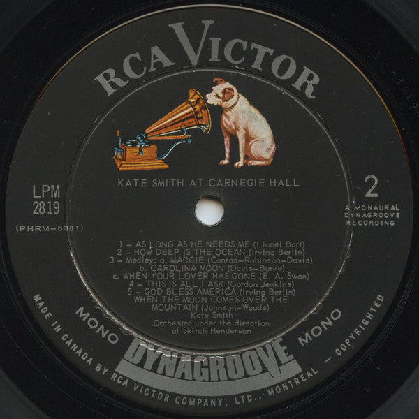 Kate Smith – Kate Smith At Carnegie Hall - 1963-Jazz, Classical ( Rare Vinyl ) Mint Copy