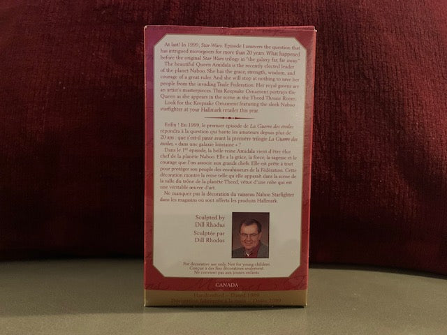 Hallmark Keepsake Queen Amidala STAR WARS Episode 1 Christmas Ornament 1999 New