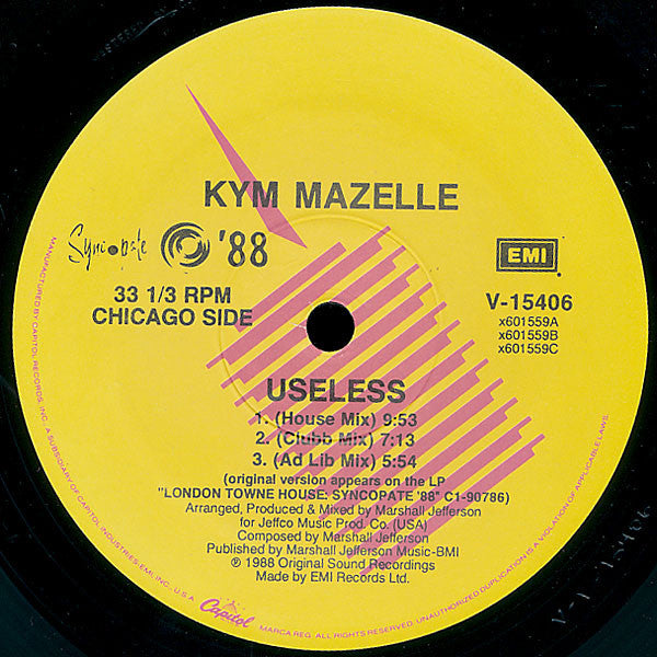 Kym Mazelle – Useless -1988- House, Garage House - Vinyl, 12", 33 ⅓ RPM