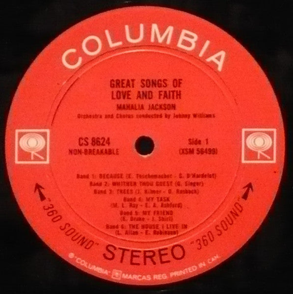 Mahalia Jackson – Great Songs Of Love And Faith - 1962-Funk / Soul , Gospel (Vinyl)