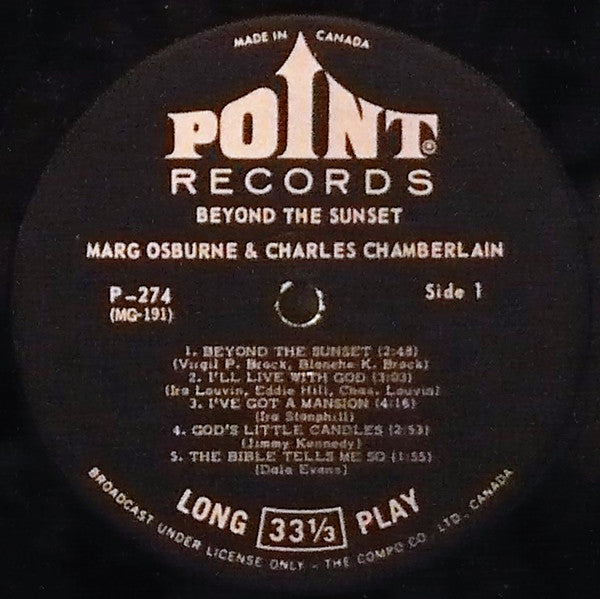 Marg Osburne & Charles Chamberlain – Songs of Faith -1973 - Folk, World, & Country , Gospel, Maritimes (Rare Vinyl)
