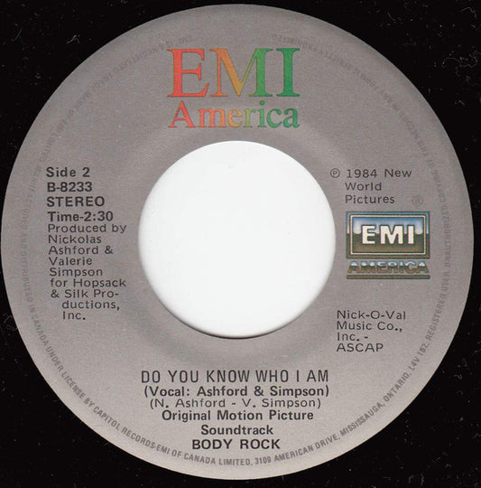 Maria Vidal / Ashford & Simpson ‎– Body Rock / Do You Know Who I Am - 1984-Electronic, Funk / Soul - Vinyl, 7"