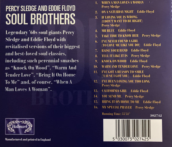Percy Sledge, Eddie Floyd – Soul Brothers - Funk / Soul ( Music Cd)