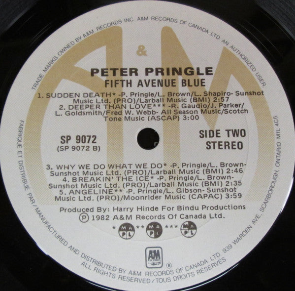Peter Pringle – Fifth Avenue Blue -192-Pop Vocal (Vinyl)