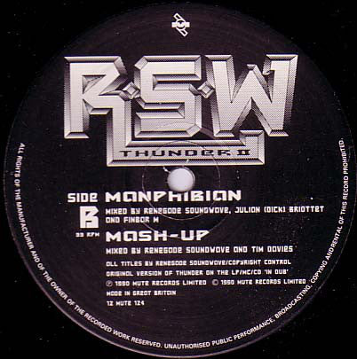 Renegade Soundwave – Thunder II - 1990-Leftfield, Breakbeat, Electro, Techno ( Vinyl, 12", 33 ⅓ RPM, Single )