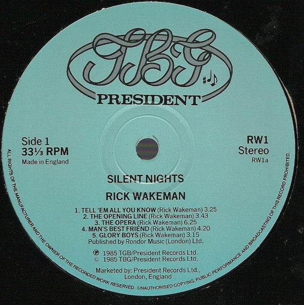 Rick Wakeman – Silent Nights -1985- Rock (UK Import Vinyl)
