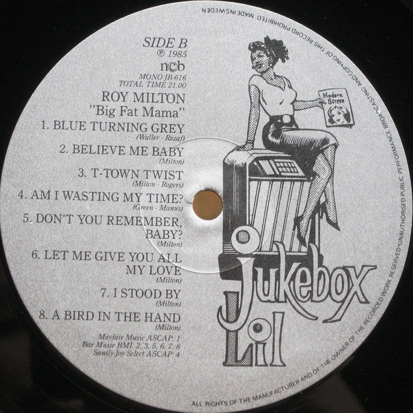Roy Milton And His Solid Senders – Big Fat Mama - 1985- Rhythm & Blues, Jump Blues (Vinyl)