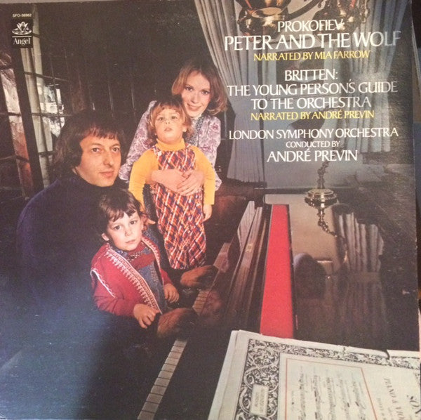 Sergei Prokofiev, Benjamin Britten – Prokofiev: Peter And The Wolf / Britten: The Young Person's Guide To The Orchestra - Narrated by Mia Farrow (vinyl)