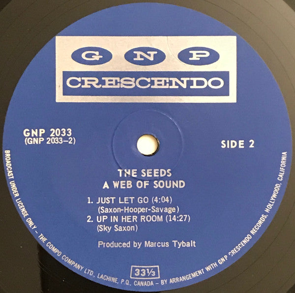 The Seeds A Web Of Sound - 1966 - ock Style: Garage Rock, Psychedelic ( EXTREMELY RARE VINYL)