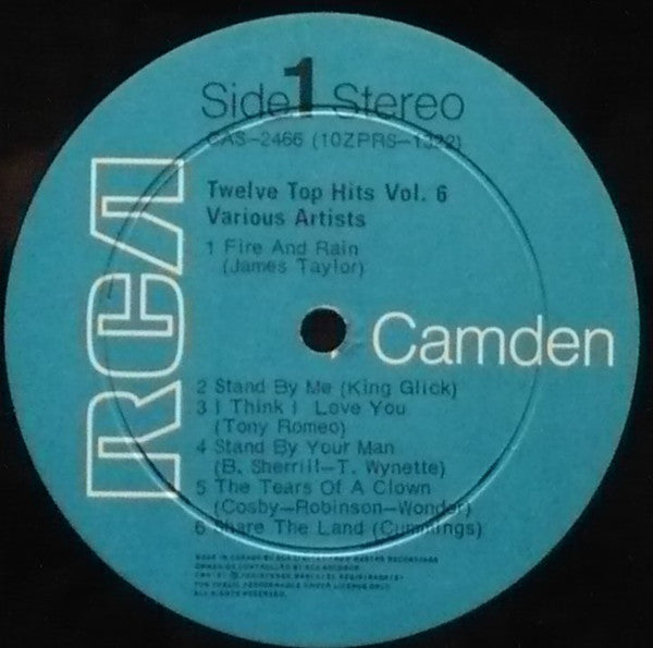 Twelve Top Hits Vol. 6 - 1971- Pop ( Clearance Vinyl ) slight scuffing