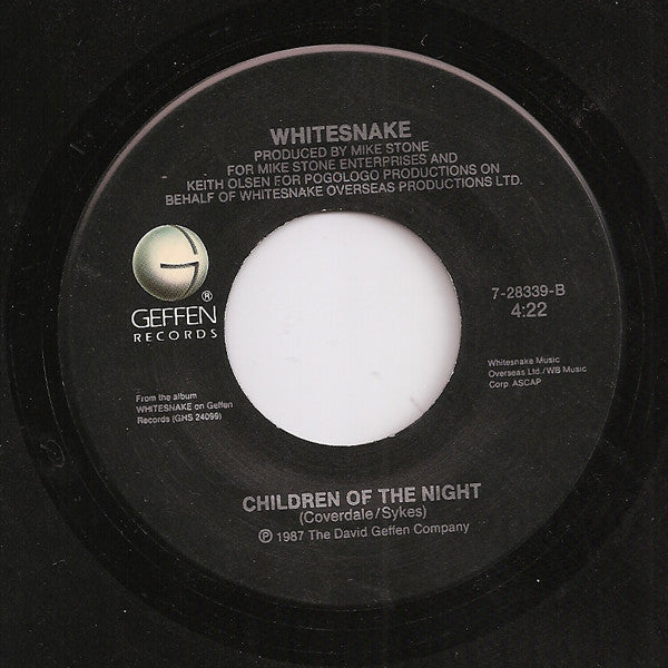 Whitesnake – Here I Go Again / Children Of The Night -1987-Hard Rock, Arena Rock- Vinyl, 7", Single (45 RPM )