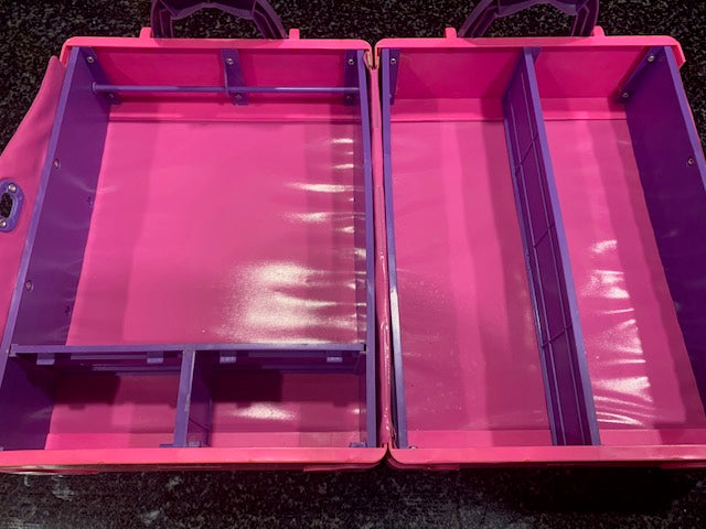 1991 Mattel Barbie Deluxe Doll Trunk Storage Travel Case Closet Pink