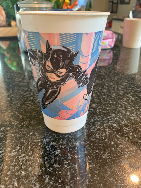 2 Batman Returns Penguin & Catwoman McDonald's Plastic Cups 1992