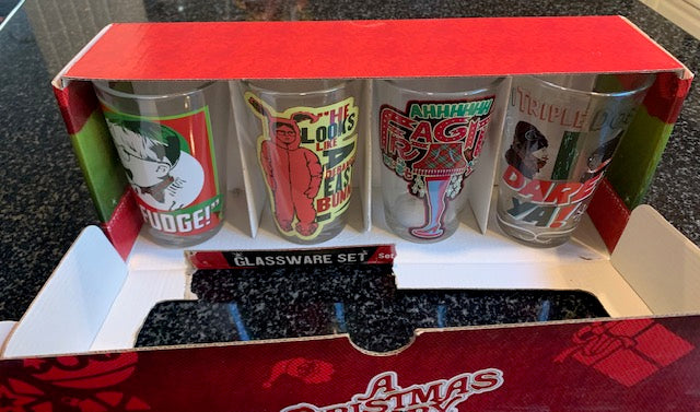 A Christmas Story Glassware Set, Set of Four, 16 oz each ( NIB ) HARD to FIND