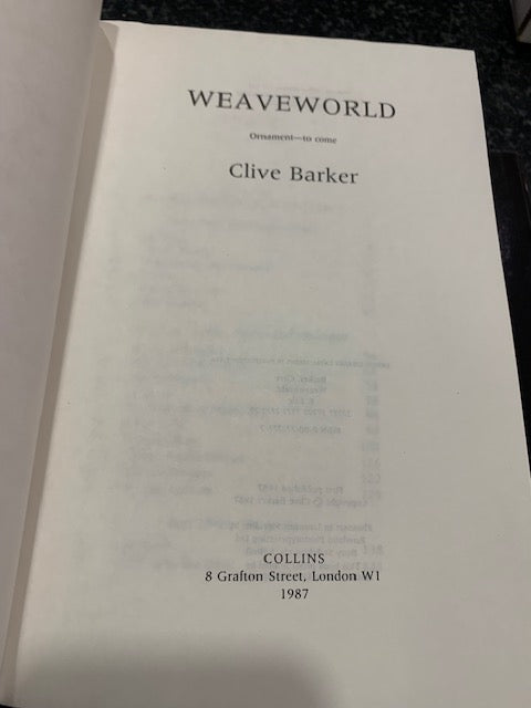 Clive Barker Weaveworld Special Advanced Readers Sample Book ( Very Rare )