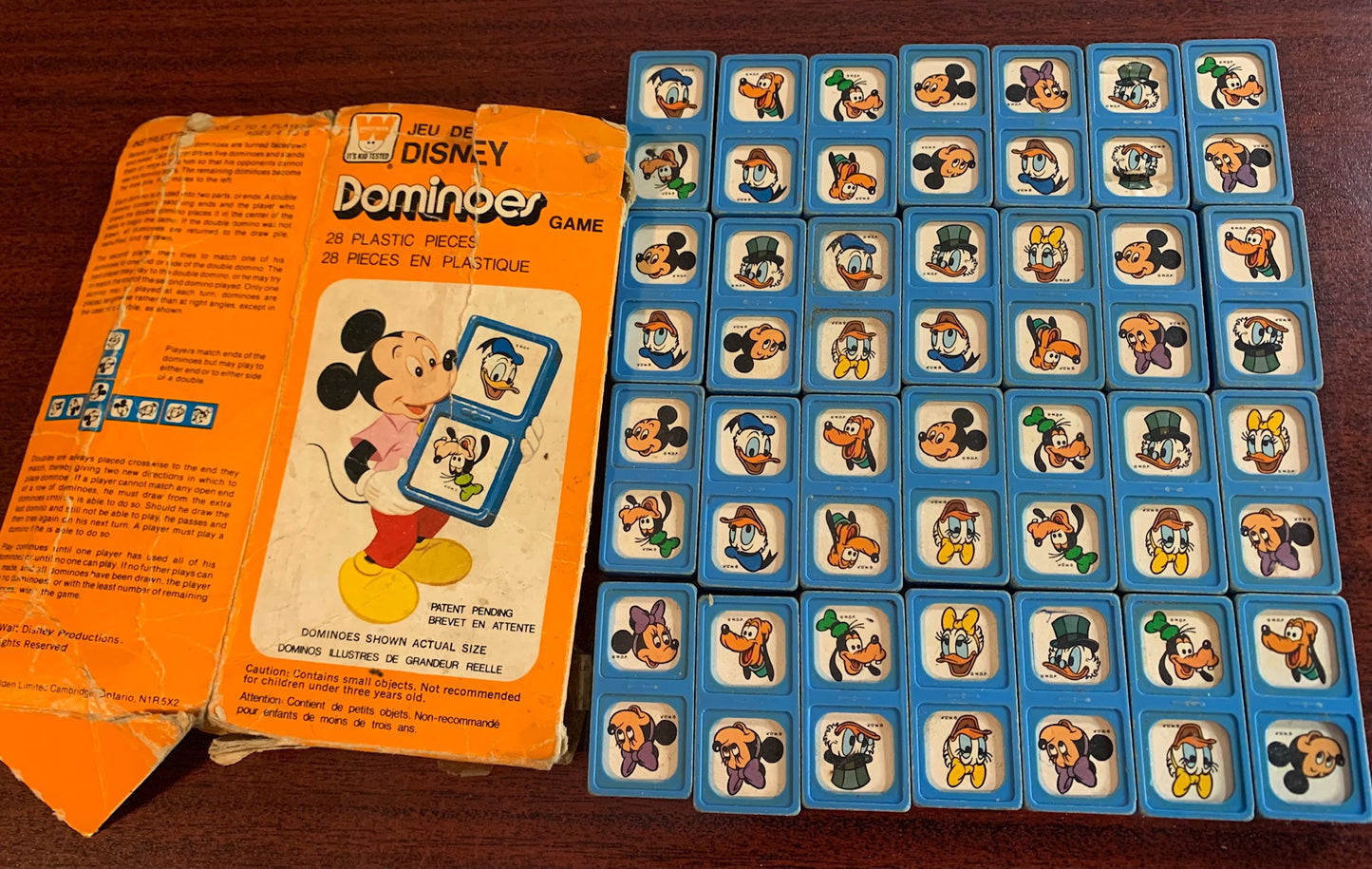 DISNEY Mickey & Friends Dominoes game toy | WHITMAN 1977 Vintage | Complete