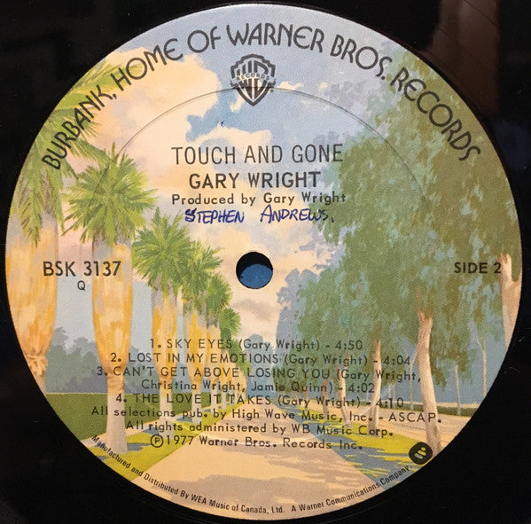 Gary Wright – Touch And Gone - 1977-Pop Rock (vinyl)