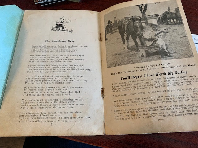 Hank The Yodelling Ranger Song Folio fan Club Mailout 1944 intact