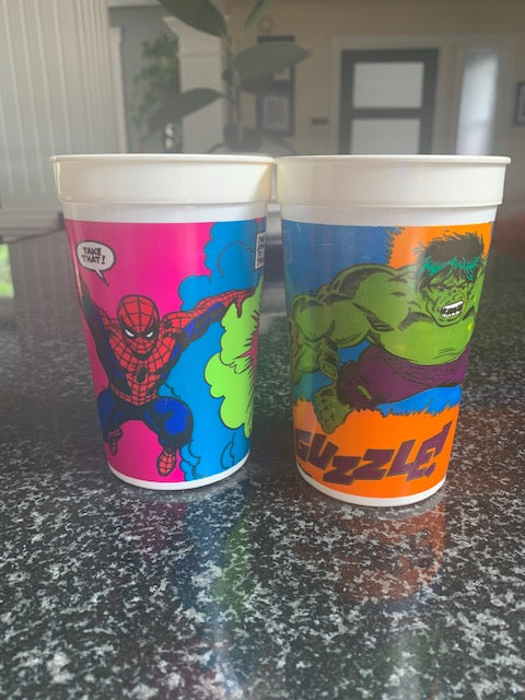 Orange Julius Super Hero Cups- Lot Of 4 -Vintage 1986 - HARD to FIND