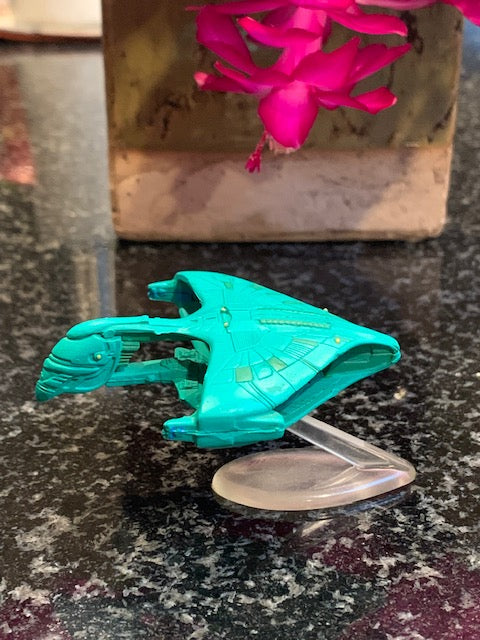 Star Trek The Next Generation Micro Machines Romulan Warbird on small plastic stand