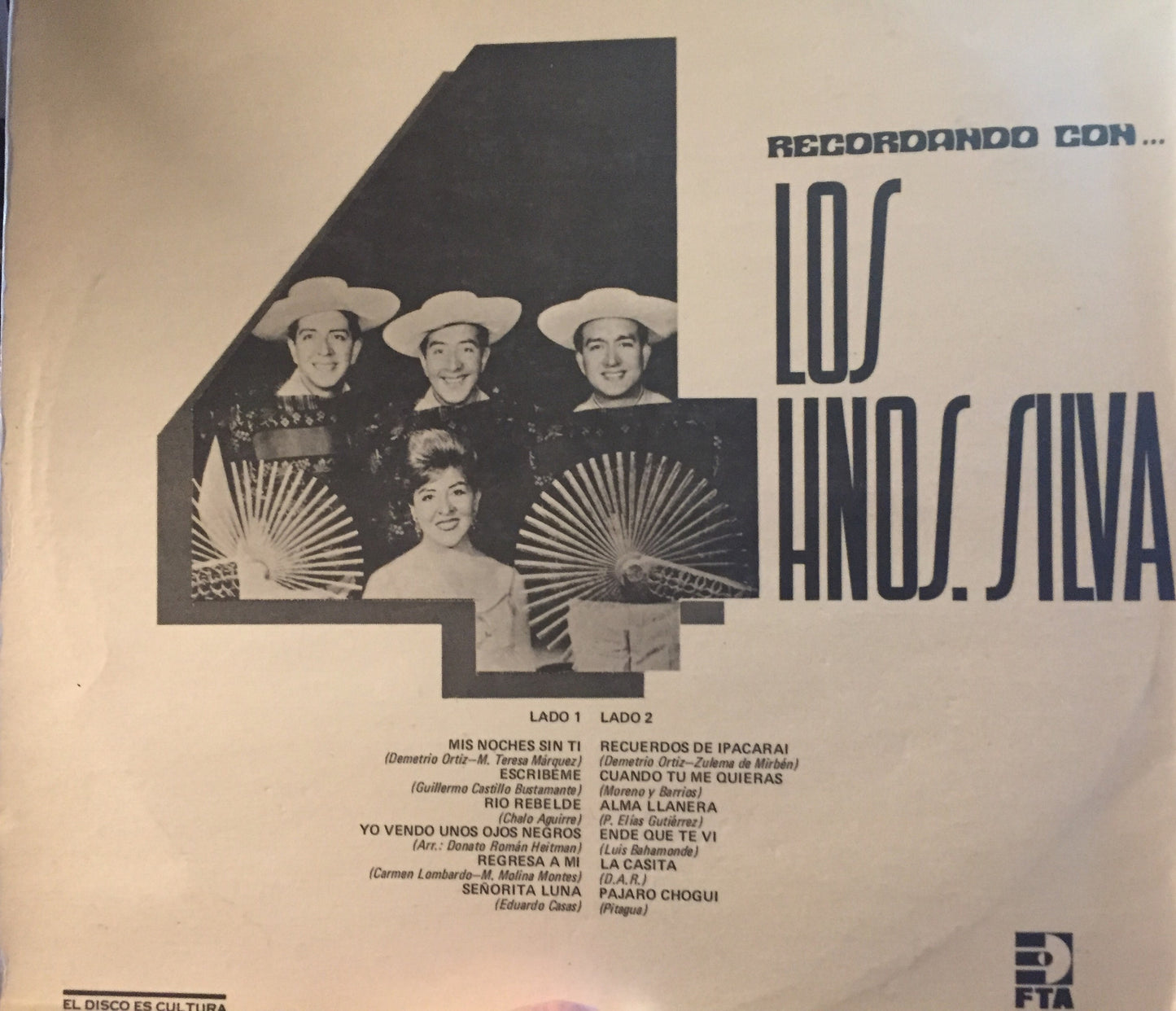 Recordando Com ... Los Cuatro Hnos, Silva - Peruvian Folk Music (vinyl)